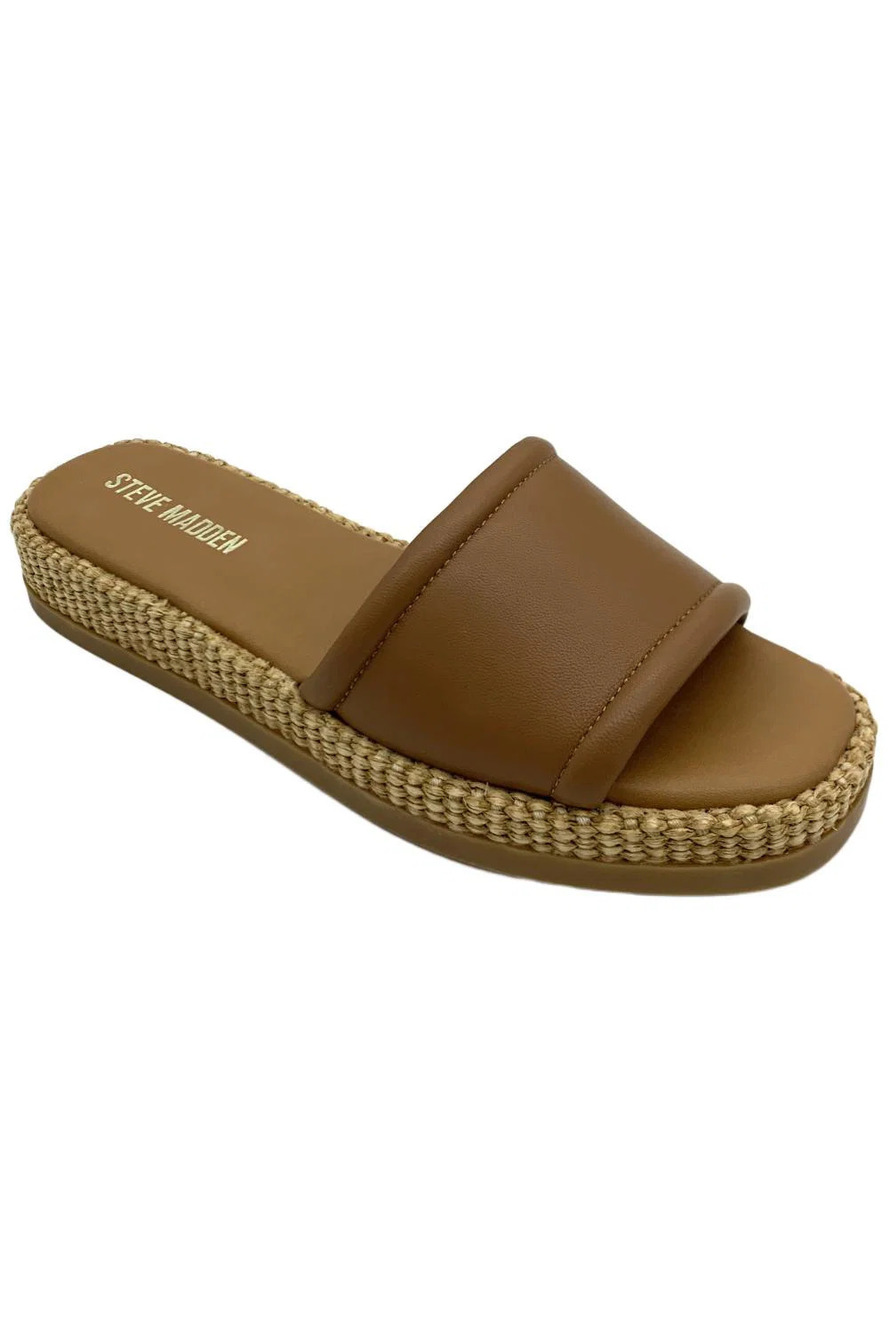 Steve Madden Women's Boardwalk Slip-On Slide Sandals Tan - Medium